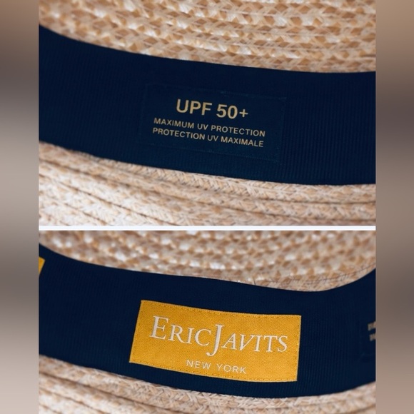 Eric Javits Cream Fedora with Black Band - Picture 5 of 5